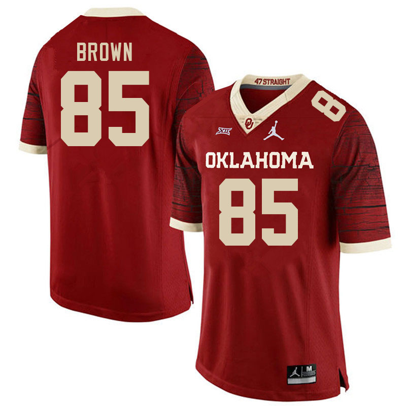 Men #85 Trey Brown Oklahoma Sooners College Football Jerseys Stitched Sale-Retro